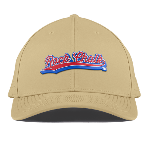 University of Kansas KU "Rock Chalk Red and Blue Script" Curved Elite Desert