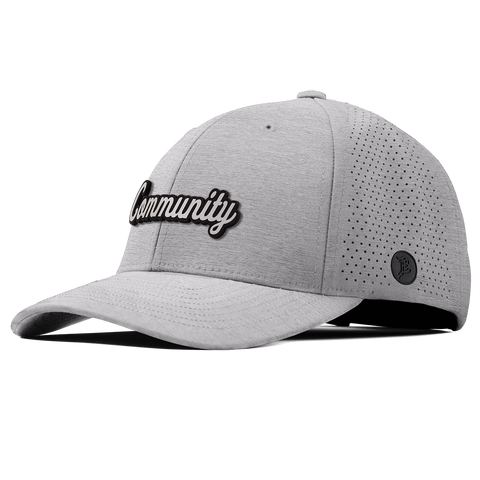 Community Script White Elite Curved Heather Gray