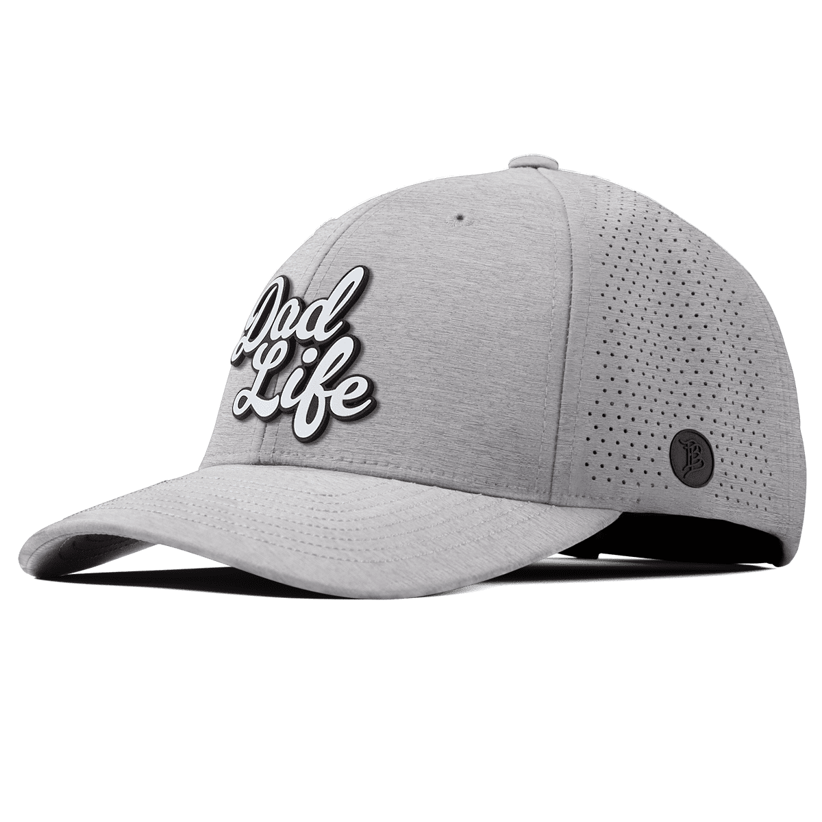 Dad Life Script Elite Curved  Heather Gray