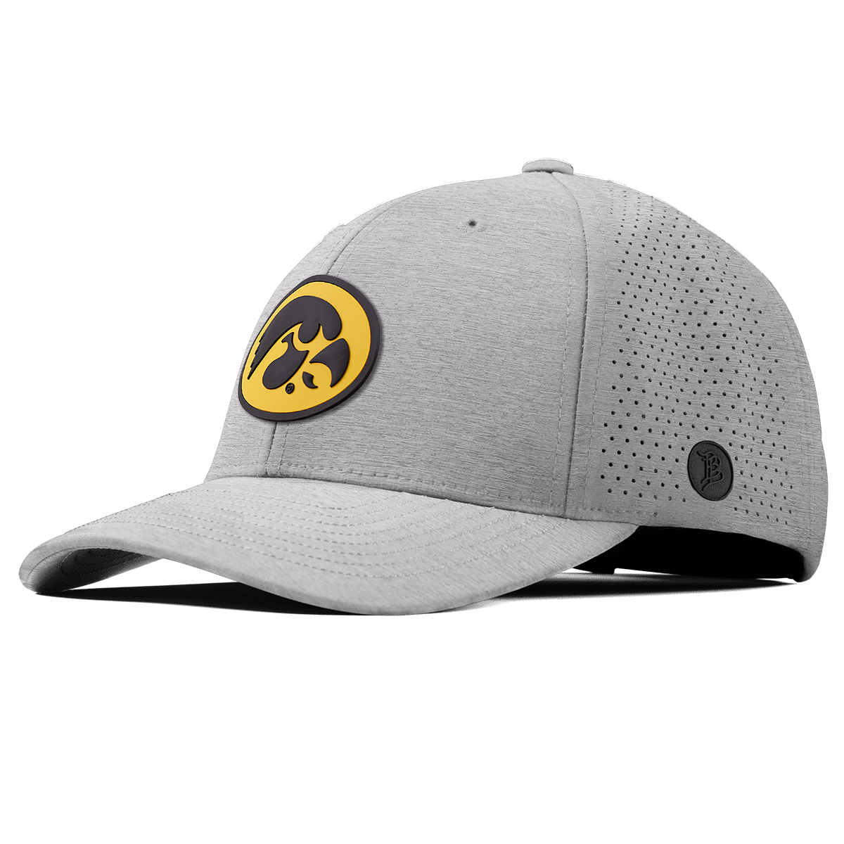 University of Iowa "Iowa Hawkeyes Team Logo" Elite Curved Heather Gray