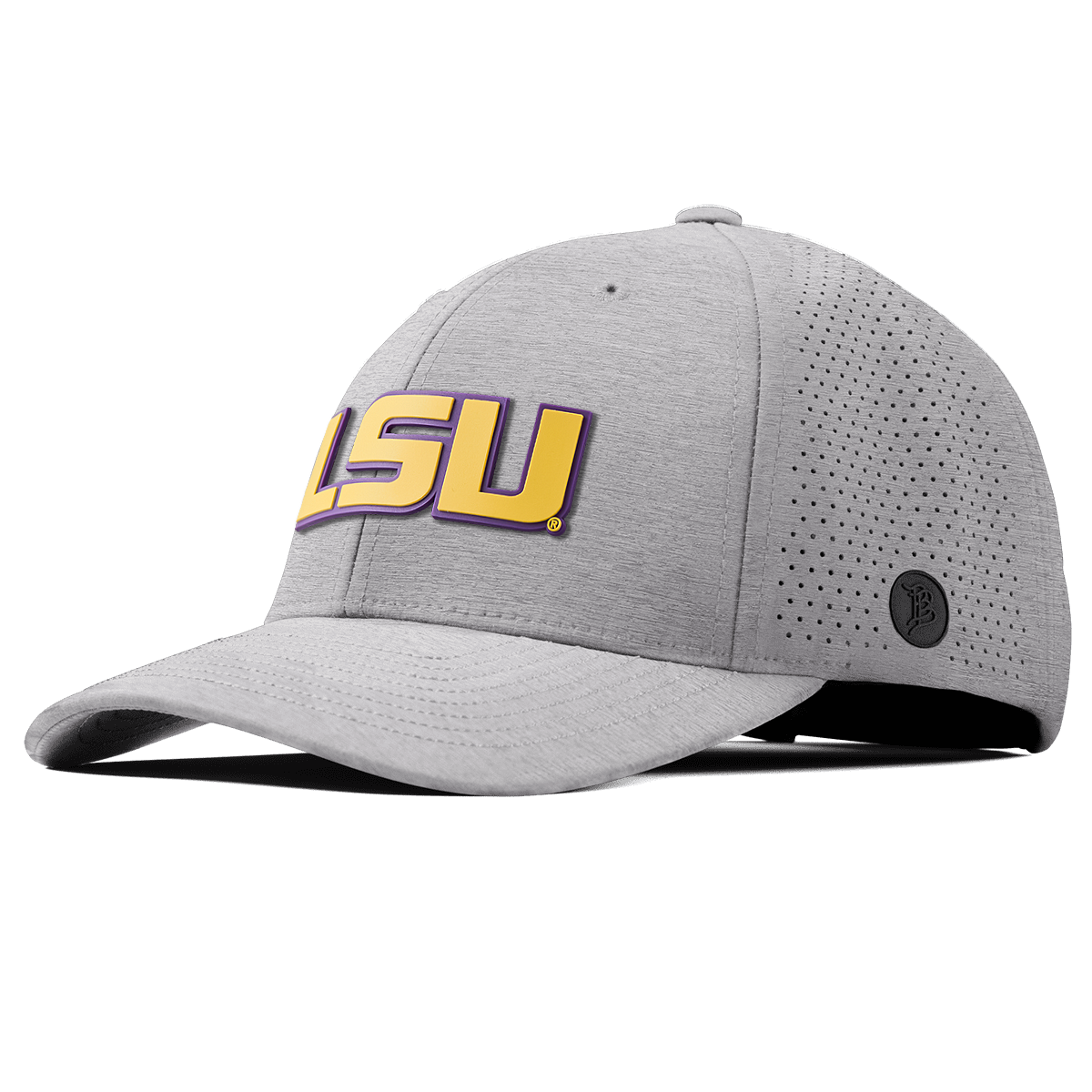 Louisiana State University "LSU Gold Block" Curved Elite Heather Gray