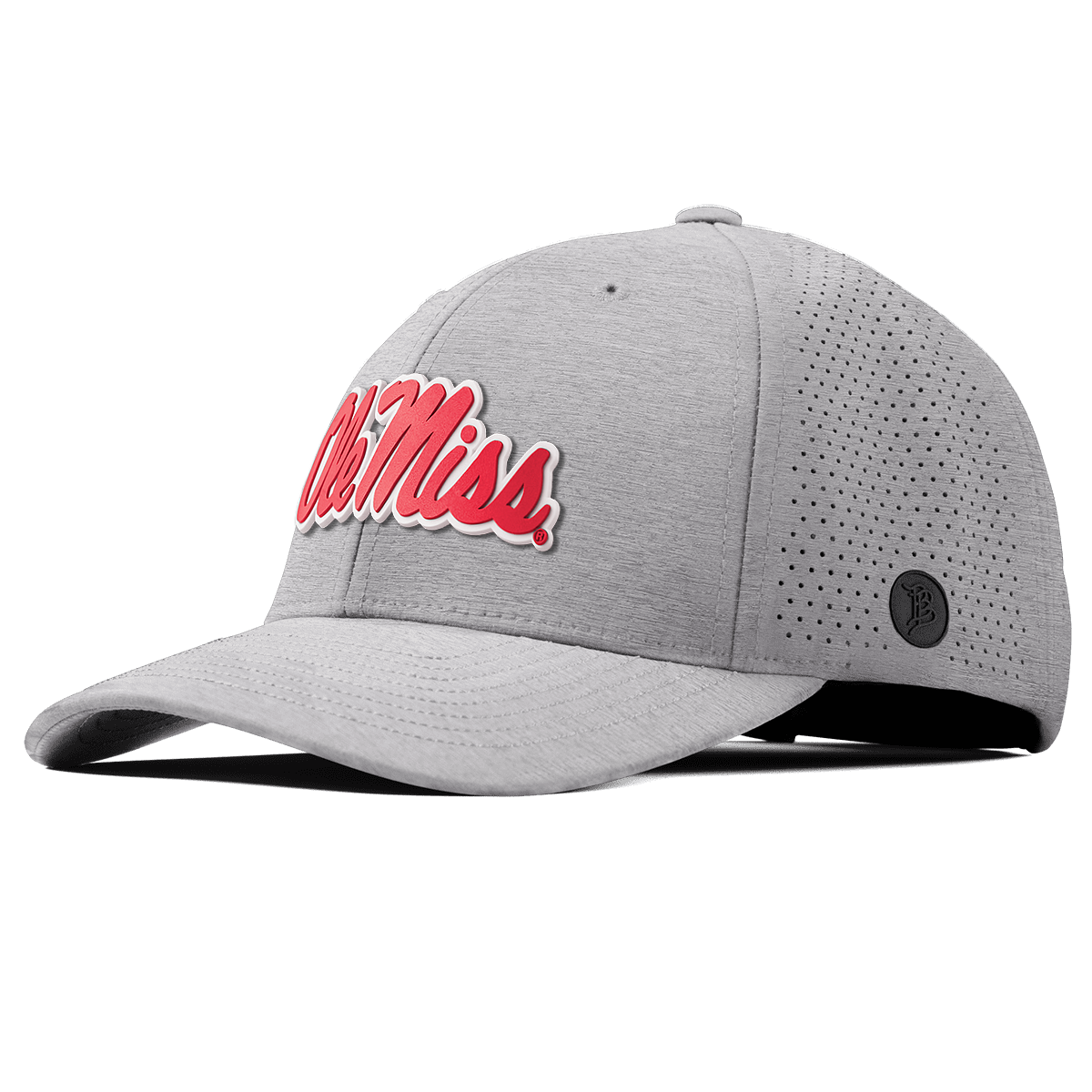 University of Mississippi "Ole Miss Crimson Script" Curved Elite Heather Gray