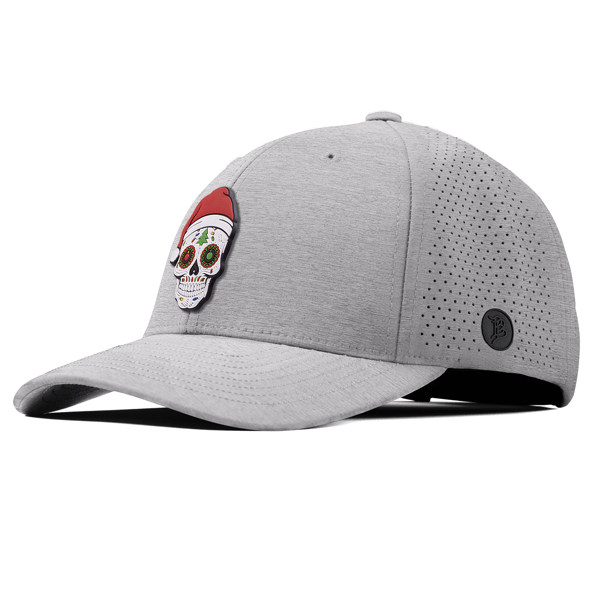 Santa Skull PVC Curved Elite Heather Gray