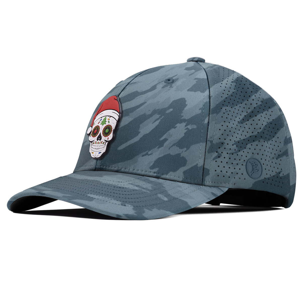 Santa Skull PVC Curved Elite Marine Camo