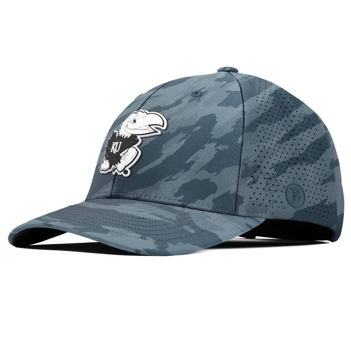University of Kansas "Vintage Jayhawk" Curved Elite Marine Camo