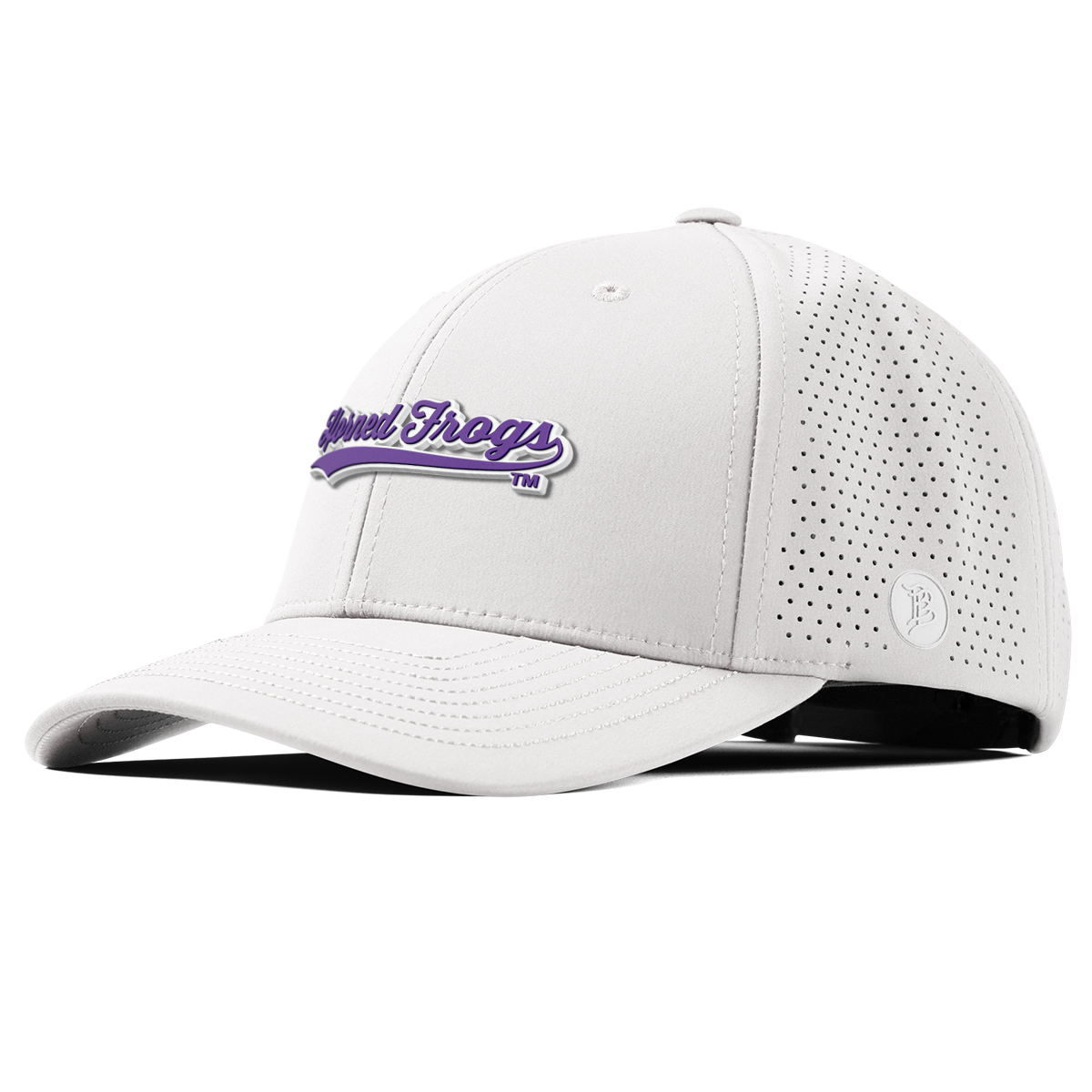 Texas Christian University "TCU Horned Frogs Scripts" Curved Elite White
