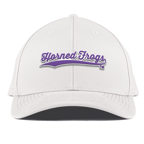 Texas Christian University "TCU Horned Frogs Scripts" Curved Elite White