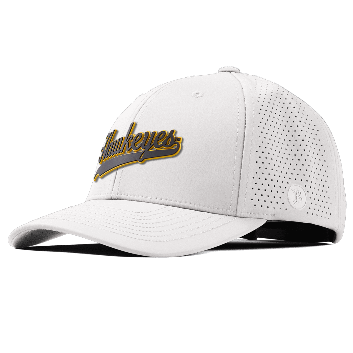 University of Iowa "Iowa Hawkeyes Script" Curved Elite WHite