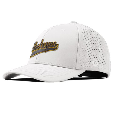 University of Iowa "Iowa Hawkeyes Script" Curved Elite WHite