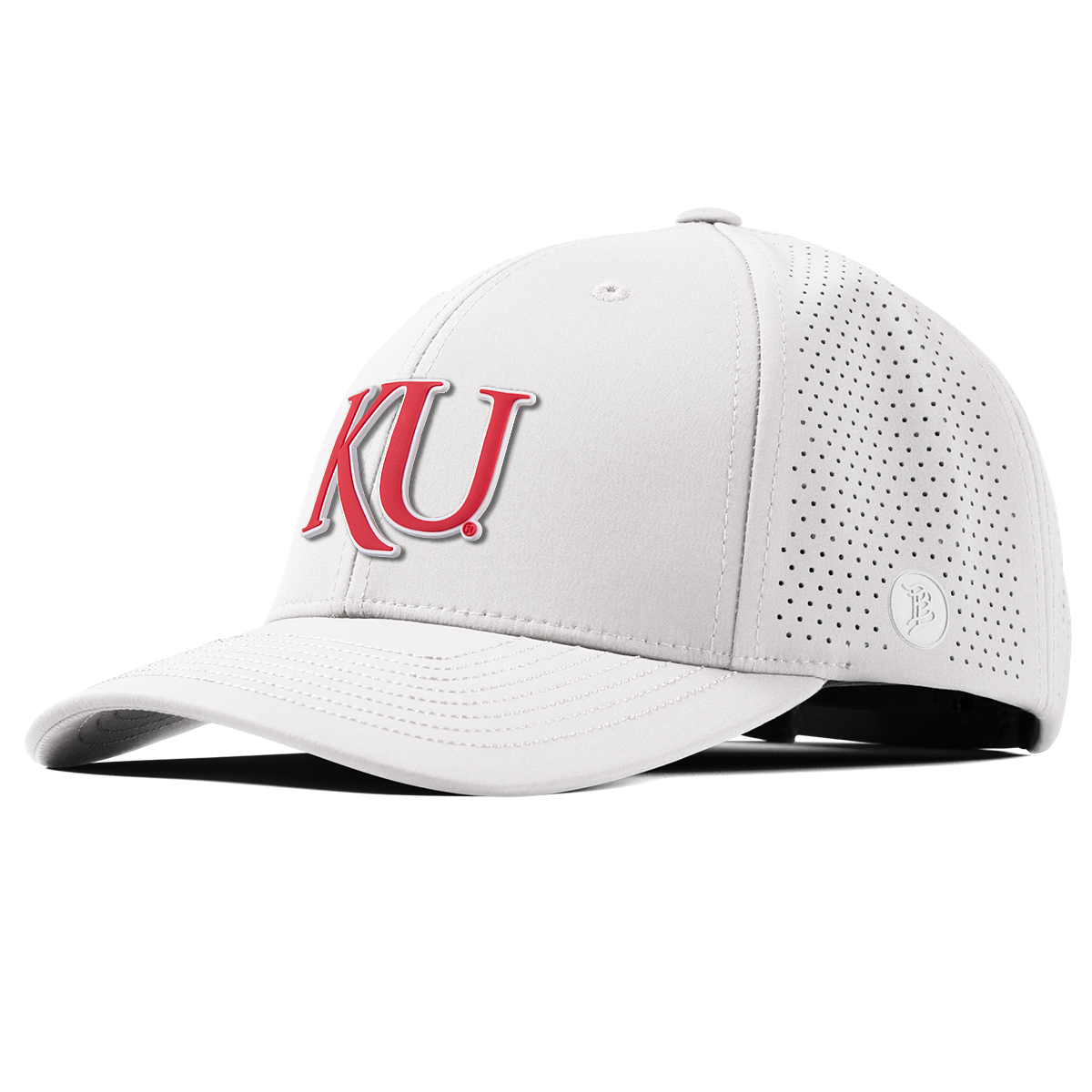 University of Kansas "KU Block" Curved Elite White