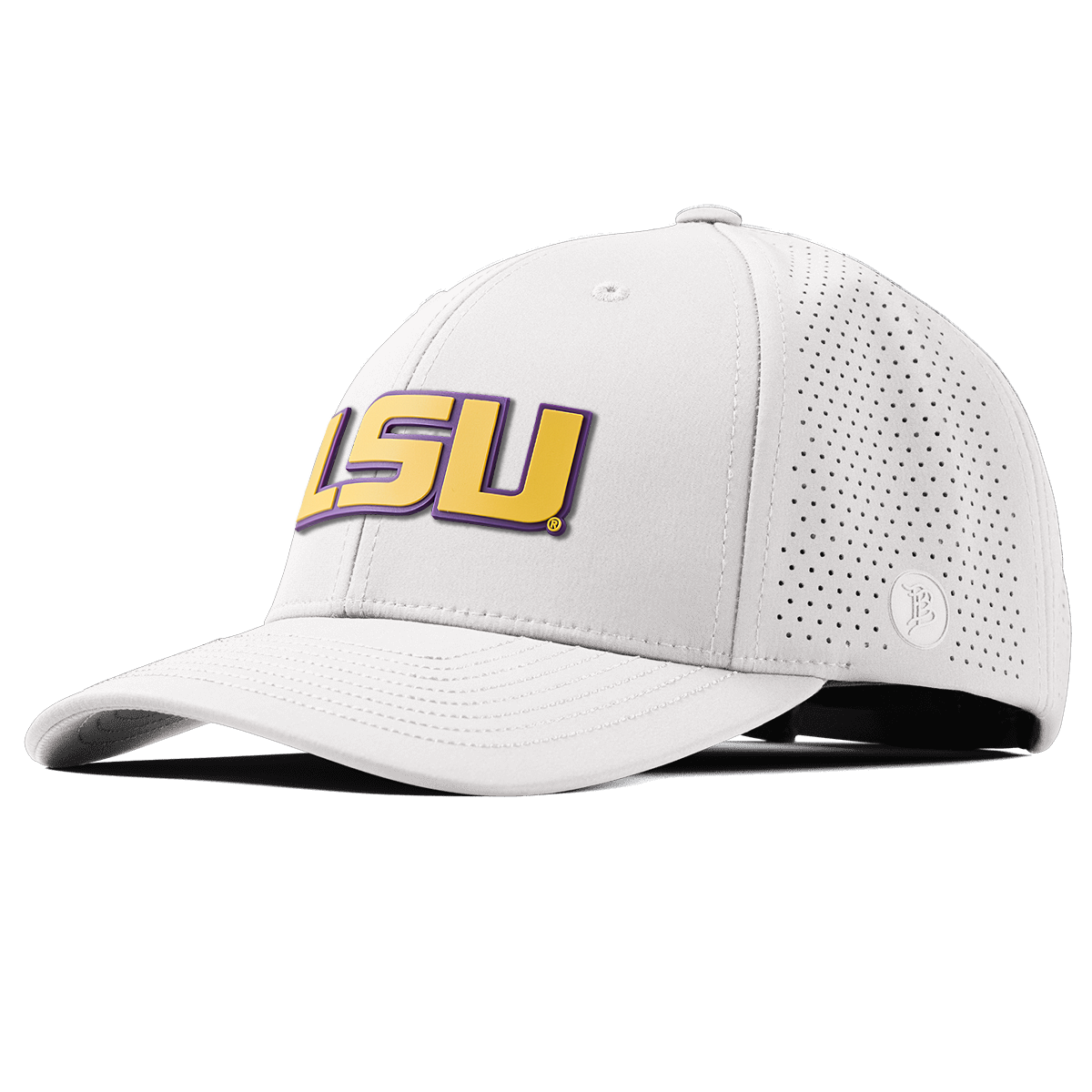 Louisiana State University "LSU Gold Block" Curved Elite White