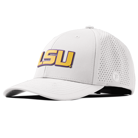 Louisiana State University "LSU Gold Block" Curved Elite White
