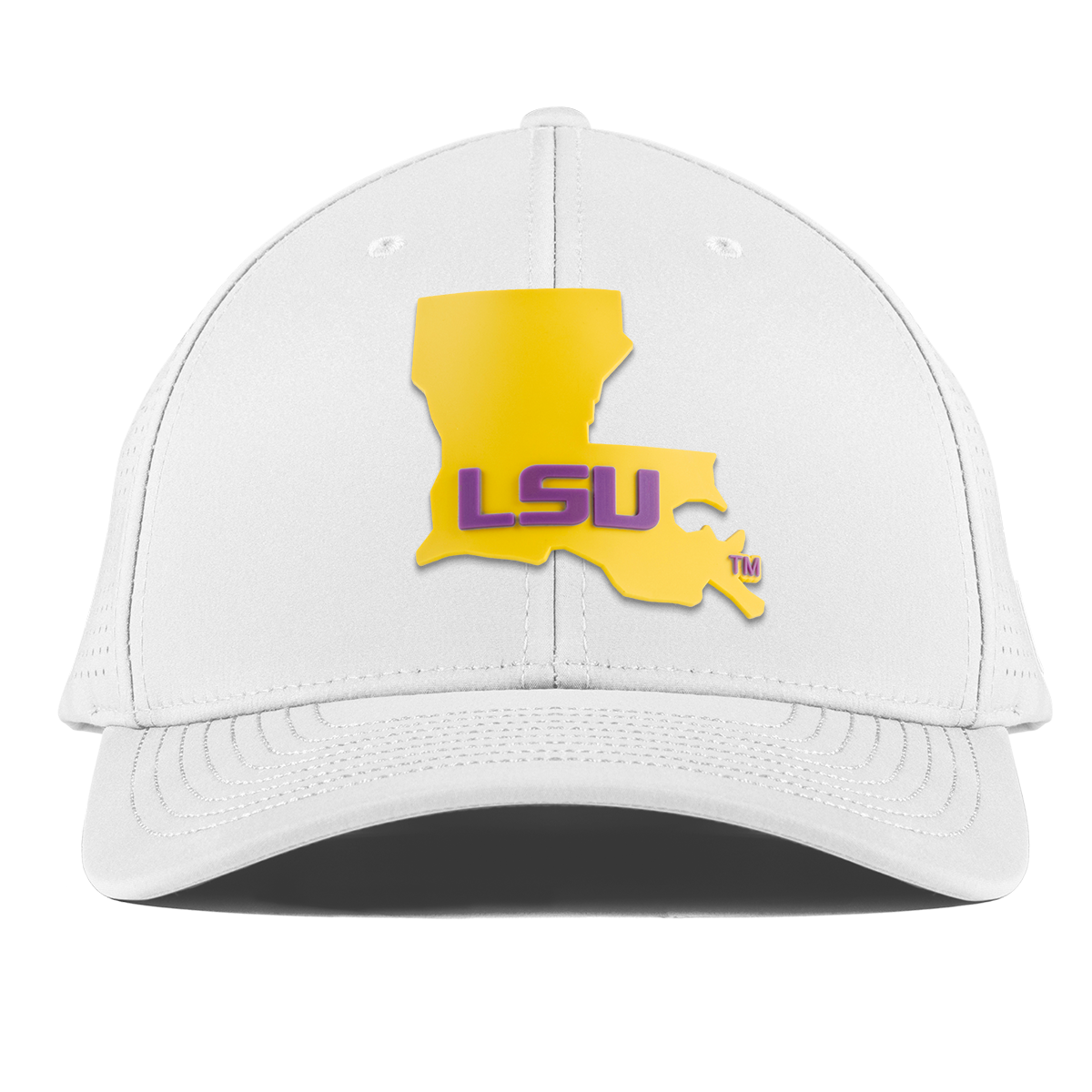 Louisiana State University "LSU Gold State" Curved Elite White