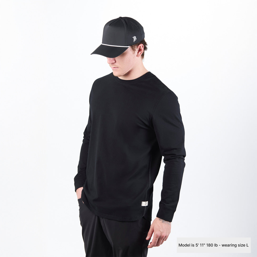Cortaro Long Sleeve Tee 2-Pack Navy + Black, Black + White