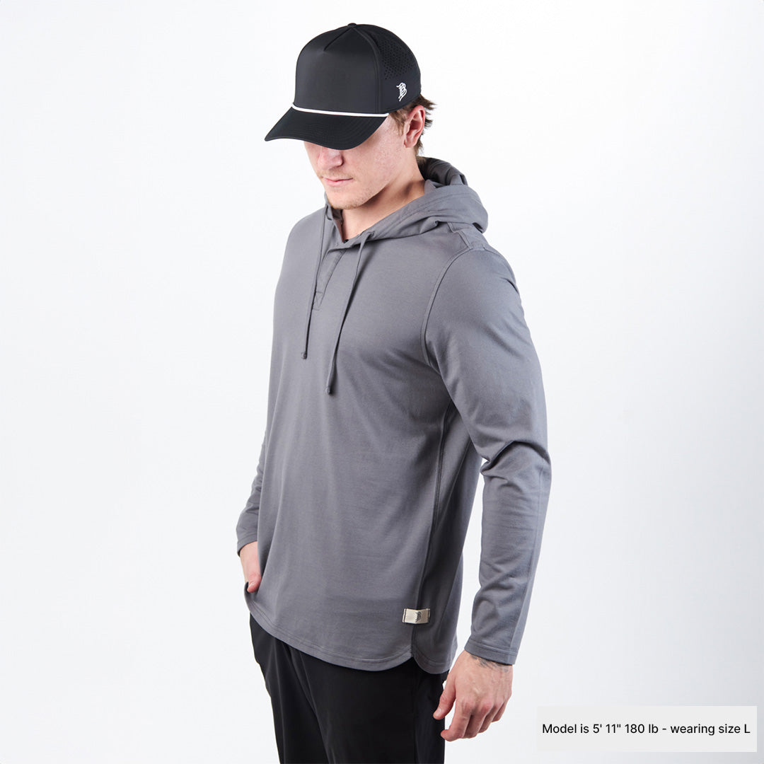 Cortaro™ Hooded Henley Model Gray