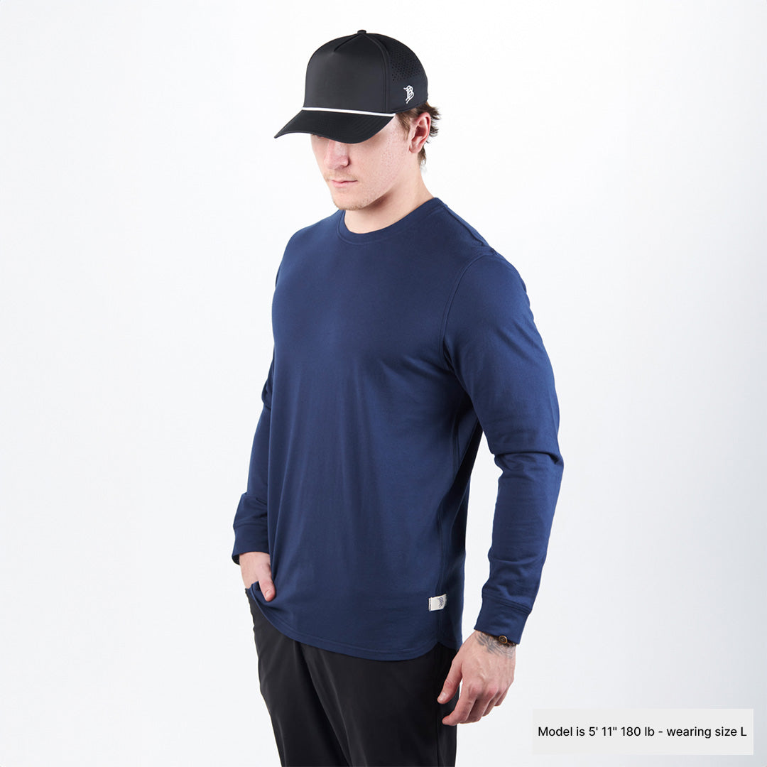 Cortaro Long Sleeve Tee 2-Pack Navy + Black, Navy + White