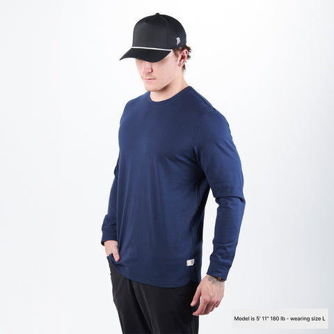 Cortaro Long Sleeve Tee 2-Pack Navy + Black, Navy + White