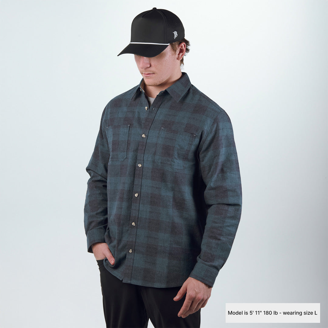 Myca™  Plaid Button-Up Model Orion