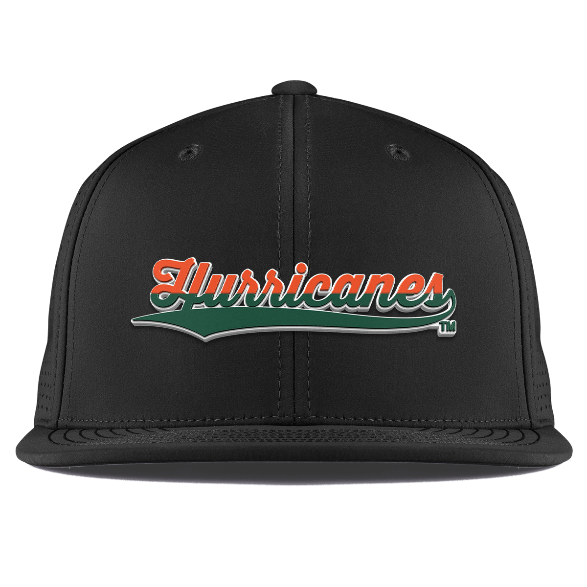 University of Miami "Hurricanes Script" Flat Elite XGen™ Black