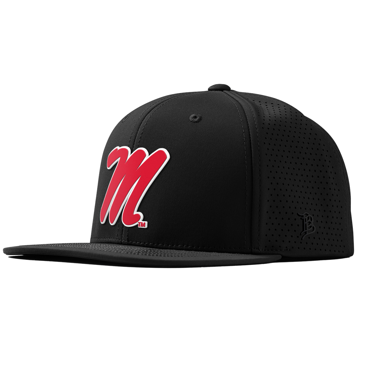 University of Mississippi "Ole Miss Block M Red" Flat Elite XGen™ Black