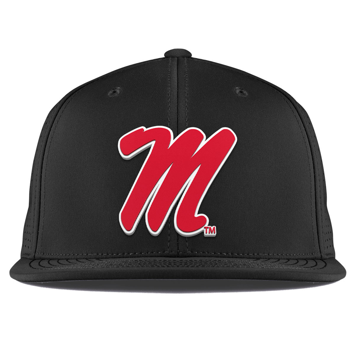 University of Mississippi "Ole Miss Block M Red" Flat Elite XGen™ Black