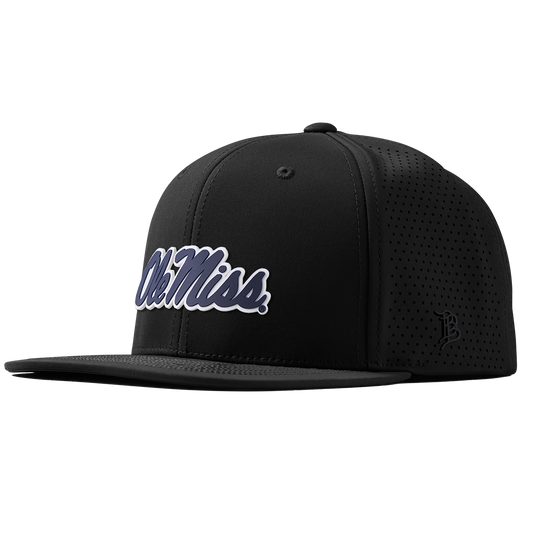 University of Mississippi "Ole Miss Navy Script" Flat Elite XGen™ Black