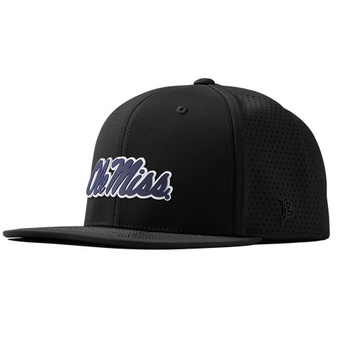 University of Mississippi "Ole Miss Navy Script" Flat Elite XGen™ Black