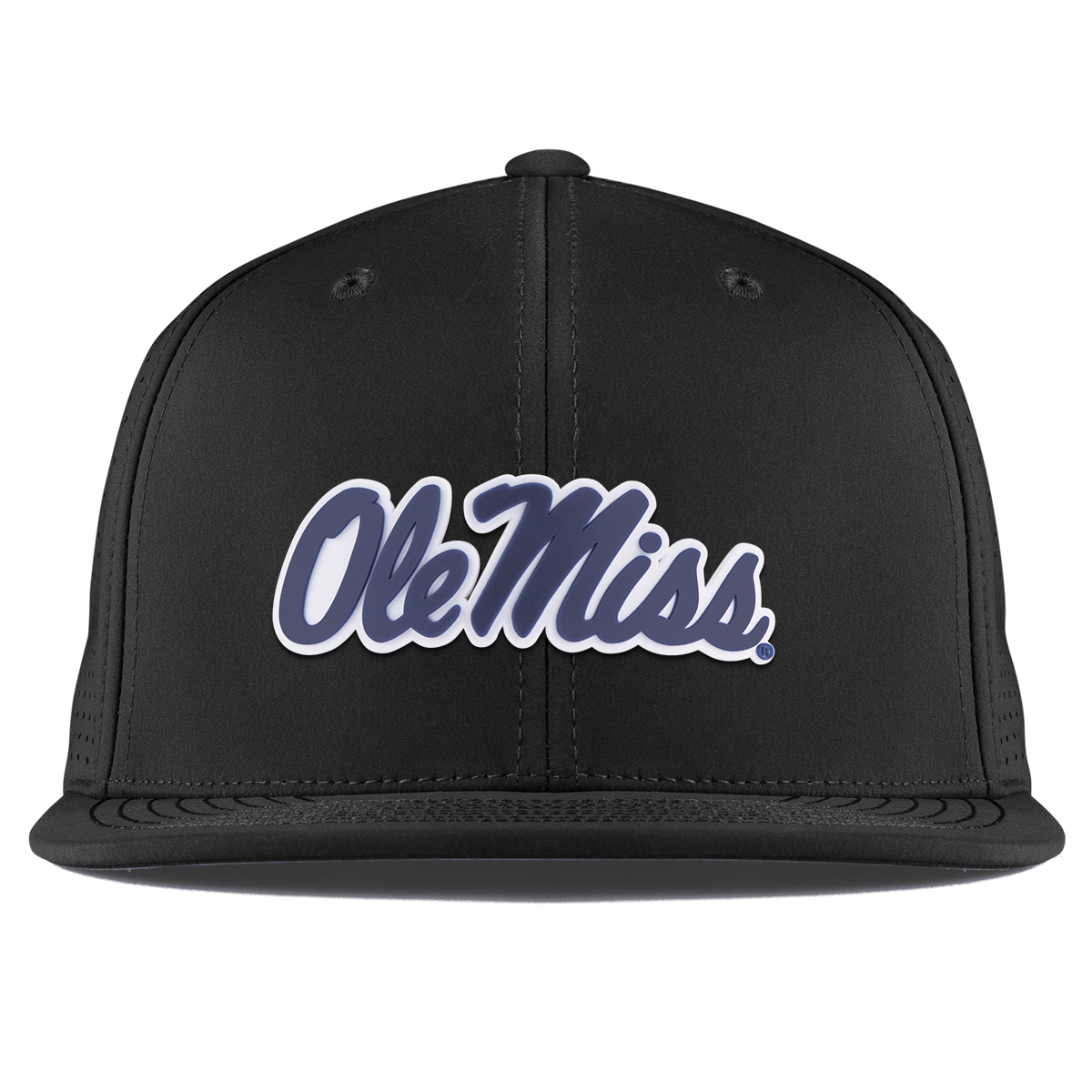 University of Mississippi "Ole Miss Navy Script" Flat Elite XGen™ Black