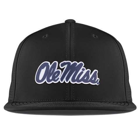University of Mississippi "Ole Miss Navy Script" Flat Elite XGen™ Black