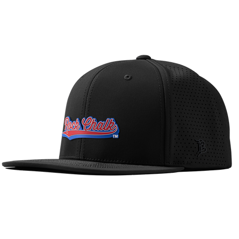 University of Kansas "KU Rock Chalk Red and Blue Script" Flat Elite XGen™ Black