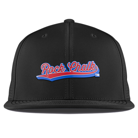 University of Kansas "KU Rock Chalk Red and Blue Script" Flat Elite XGen™ Black