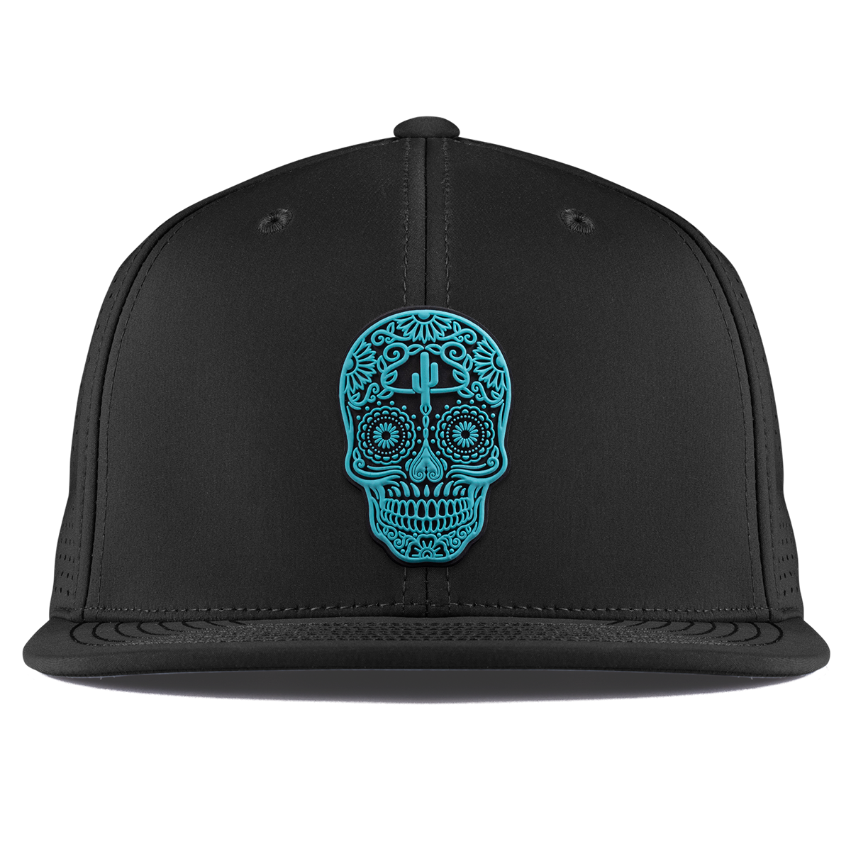 Turquoise Skull PVC Flat Elite XGen™ Black