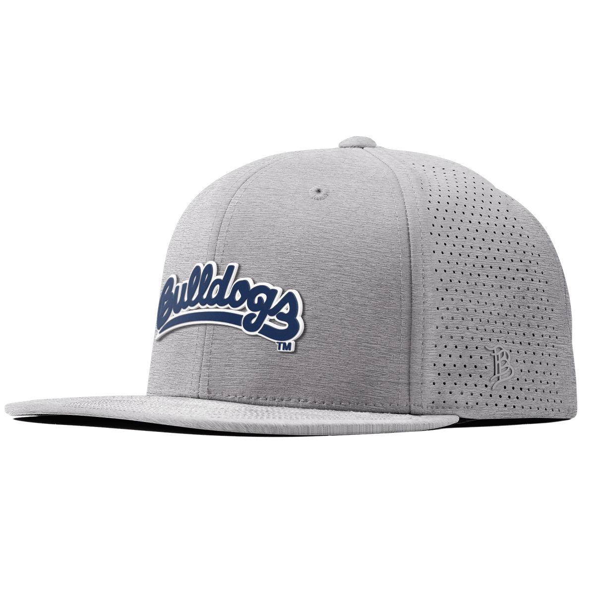 Fresno State University "Bulldogs Script Navy" Flat Elite XGen™ Heather Gray
