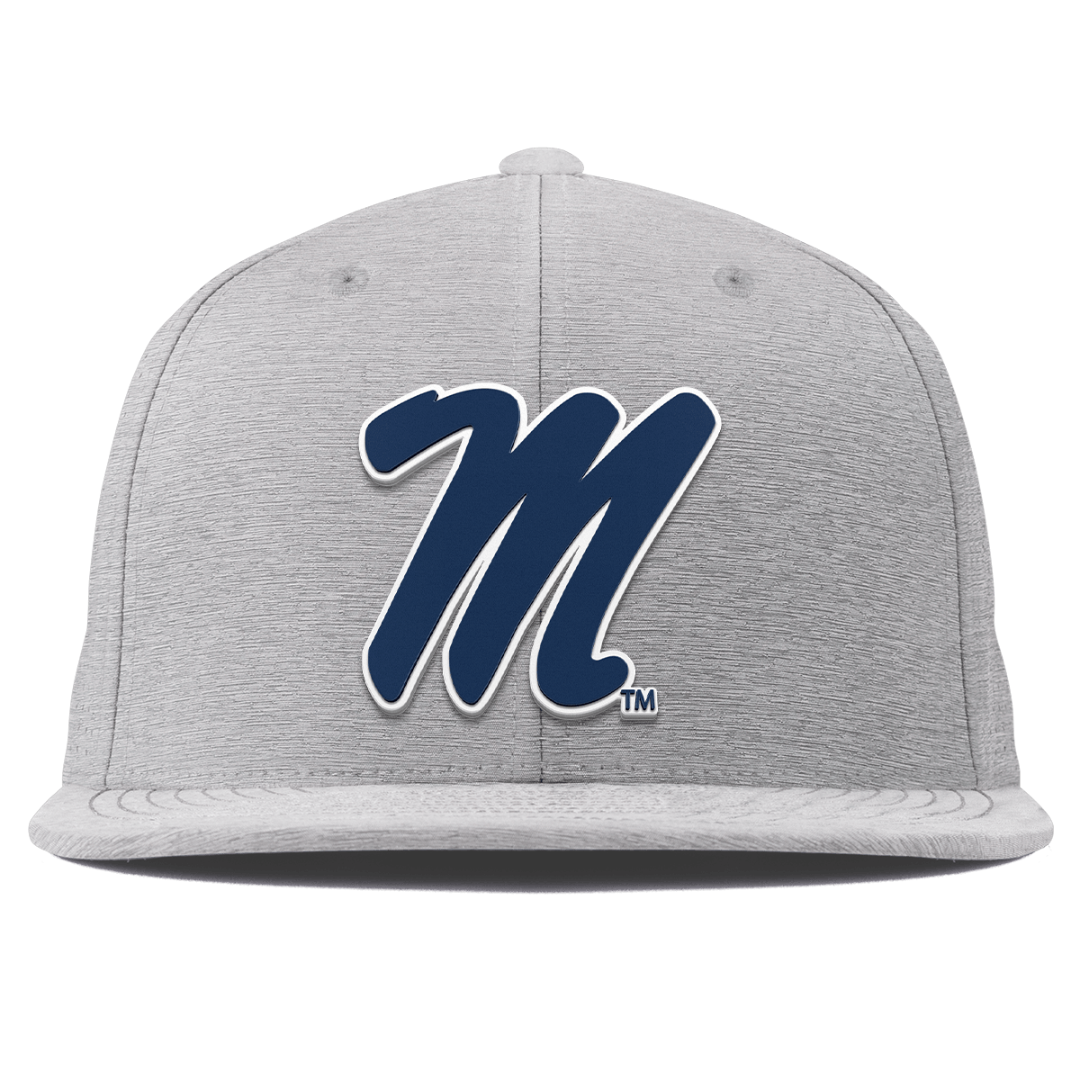 University of Mississippi "Ole Miss Block M Navy" Flat Elite XGen™ Heather Gray