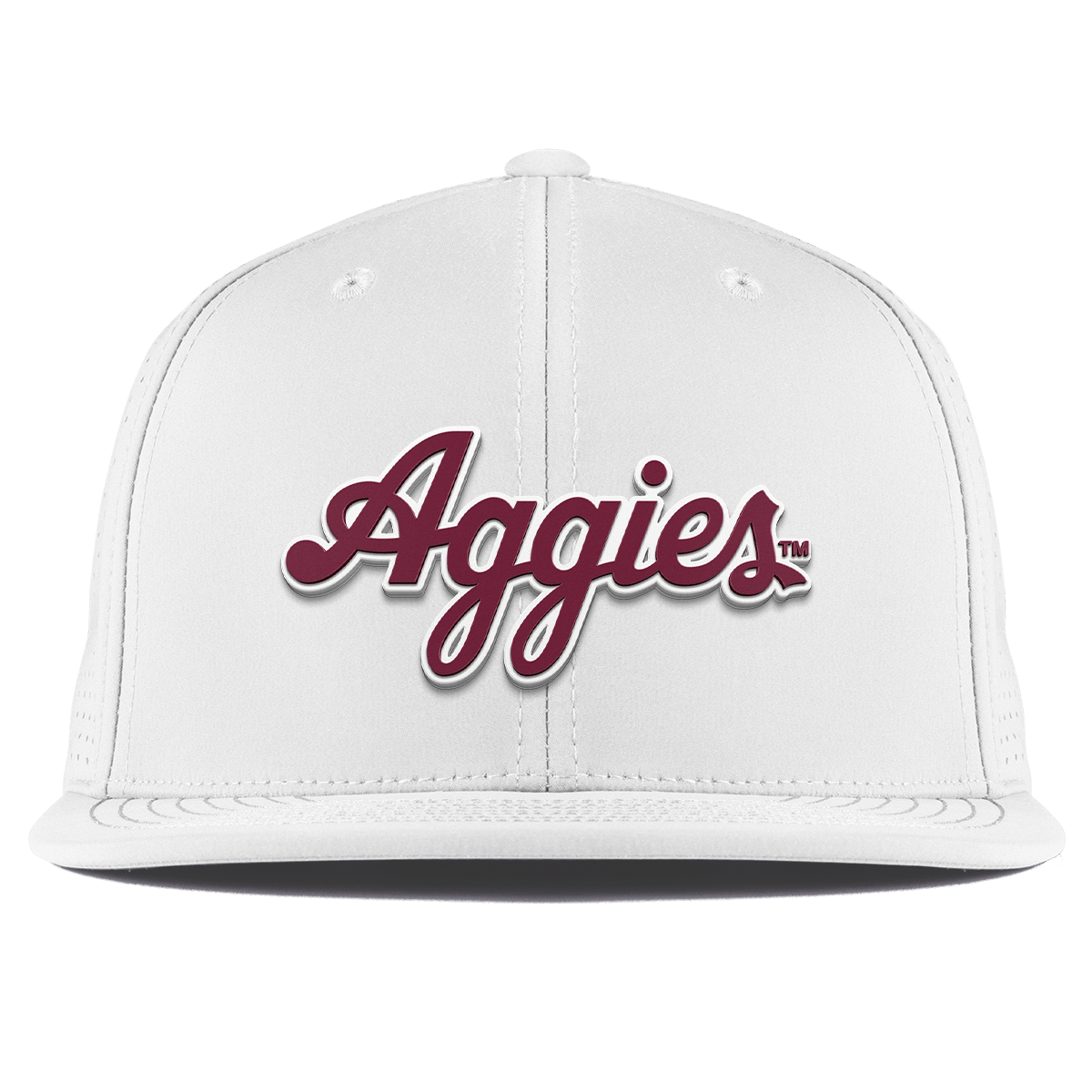 Texas A&M University "Aggies Script" Flat Elite XGen™ White