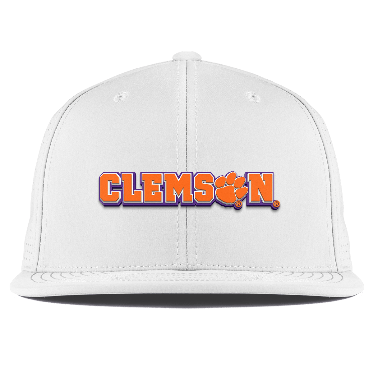 Clemson University "Clemson Block" Flat Elite XGen™ Back White