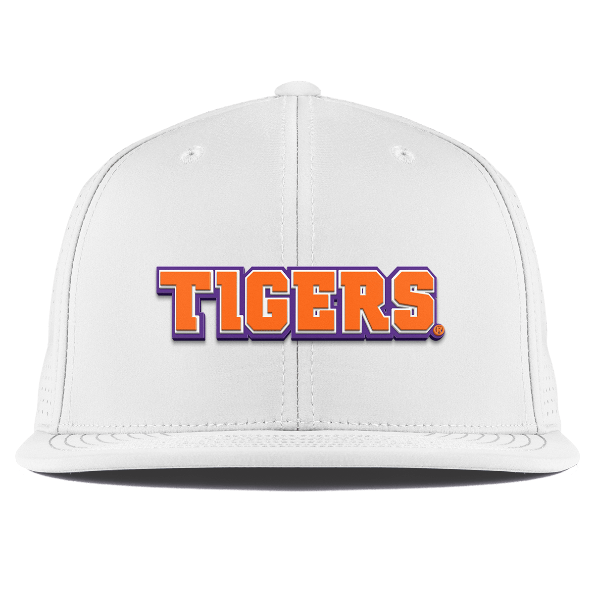 Clemson University "Clemson Tigers Block" Flat Elite XGen™ White
