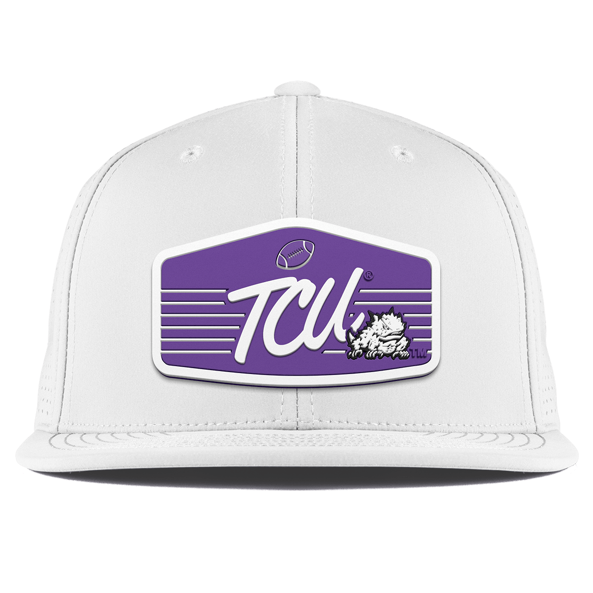 Texas Christian University "Horned Frogs Football" Flat Elite XGen™ White