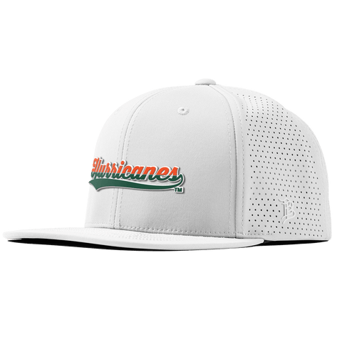University of Miami "Hurricanes Script" Flat Elite XGen™ White