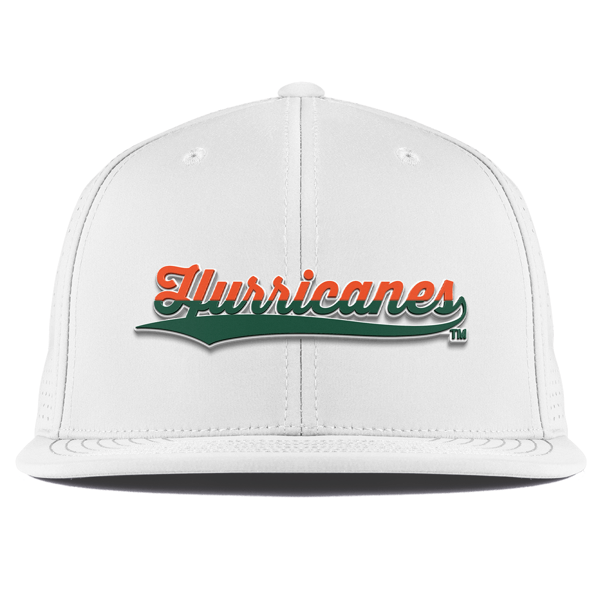 University of Miami "Hurricanes Script" Flat Elite XGen™ White
