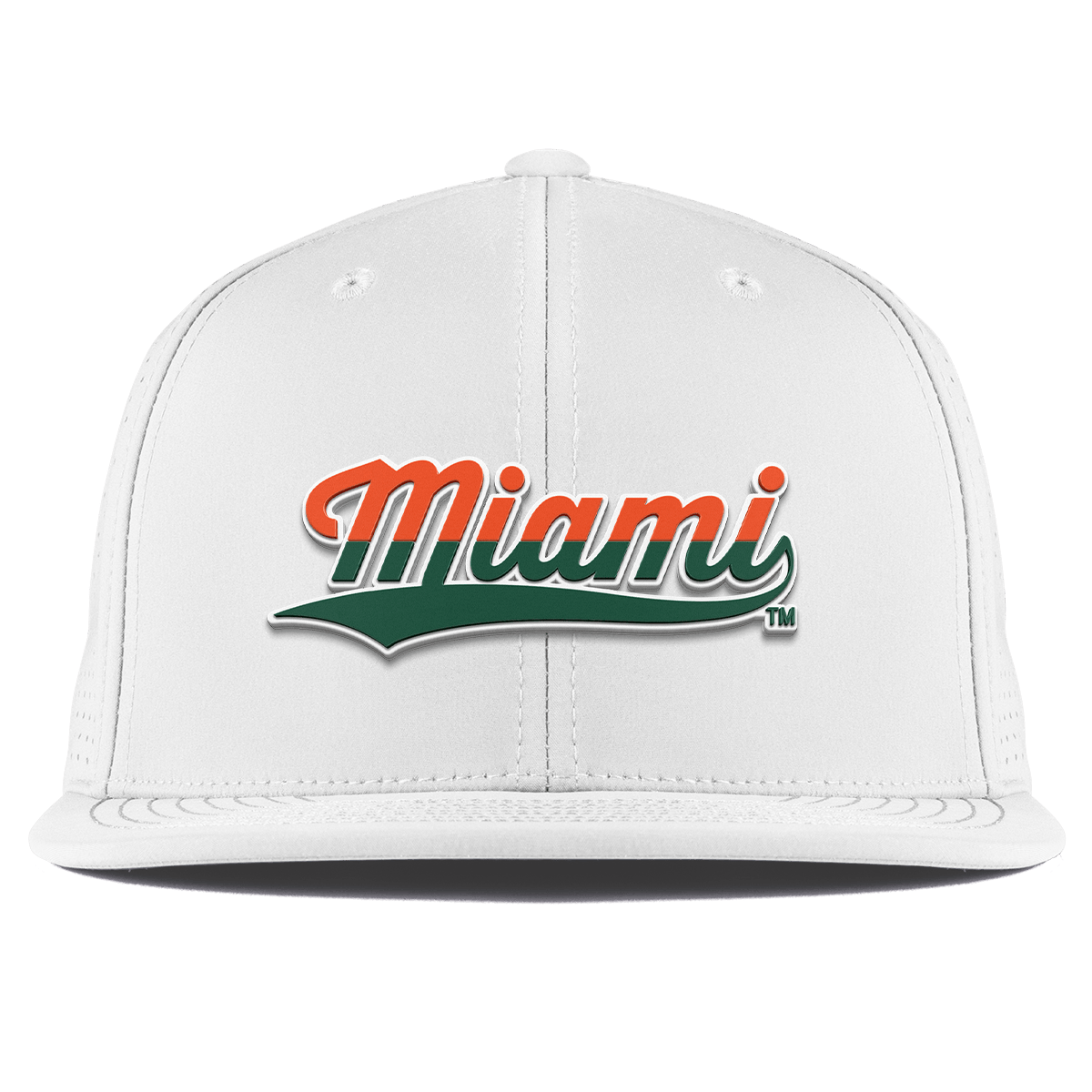 University of Miami "Miami Script" Flat Elite XGen™ White