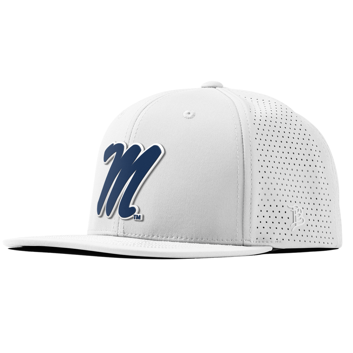 University of Mississippi "Ole Miss Block M Navy" Flat Elite XGen™ White