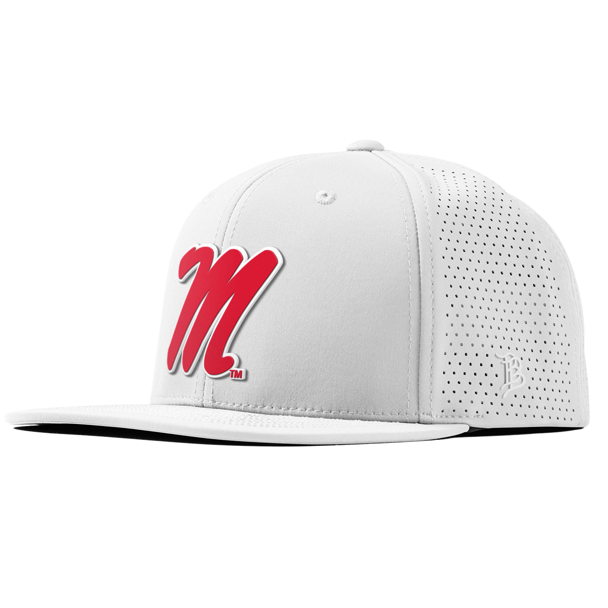 University of Mississippi "Ole Miss Block M Red" Flat Elite XGen™ White