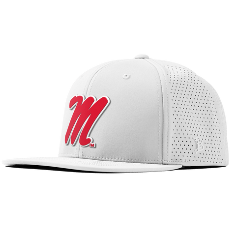 University of Mississippi "Ole Miss Block M Red" Flat Elite XGen™ White