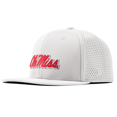 University of Mississippi "Ole Miss Crimson Script" Flat Elite XGen™ White