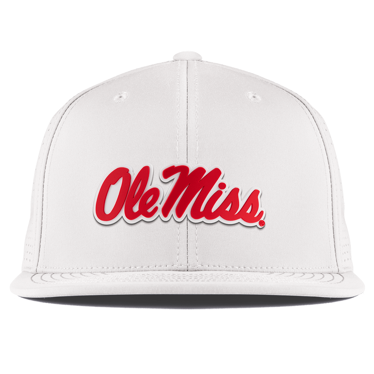 University of Mississippi "Ole Miss Crimson Script" Flat Elite XGen™ White