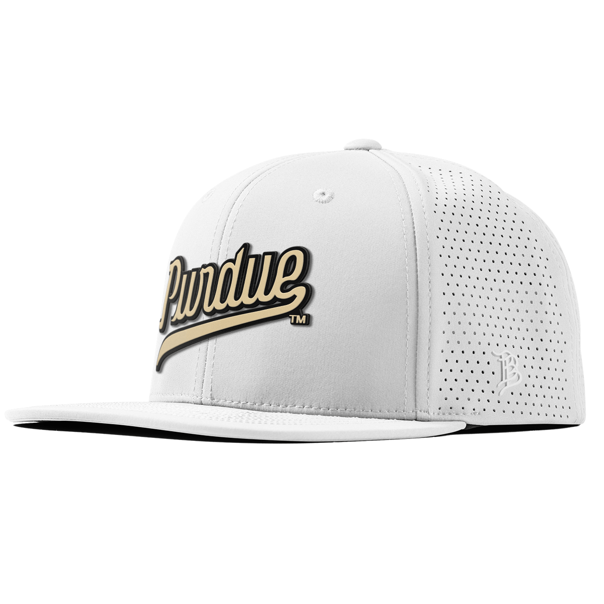 Purdue University "Purdue Script Gold" Flat Elite XGen™ White