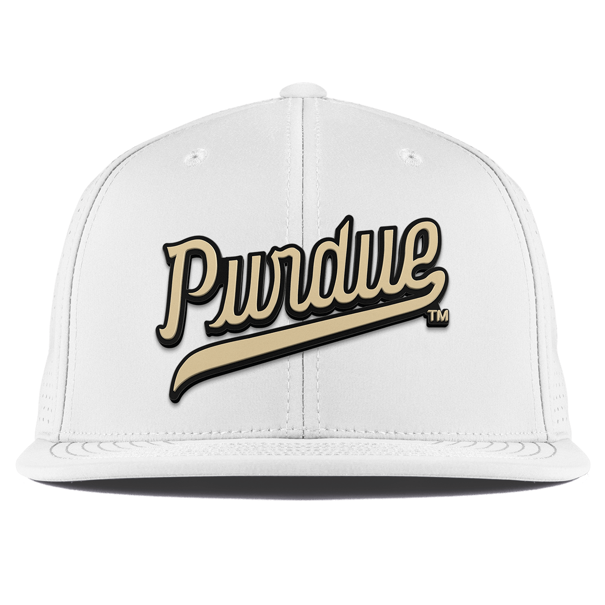 Purdue University "Purdue Script Gold" Flat Elite XGen™ White