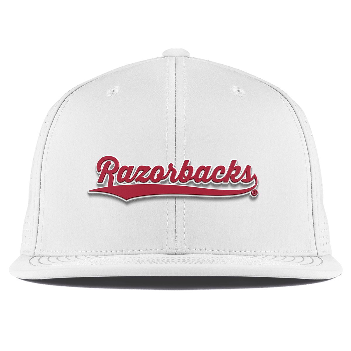 University of Arkansas "Razorback Script" Flat Elite XGen™ White