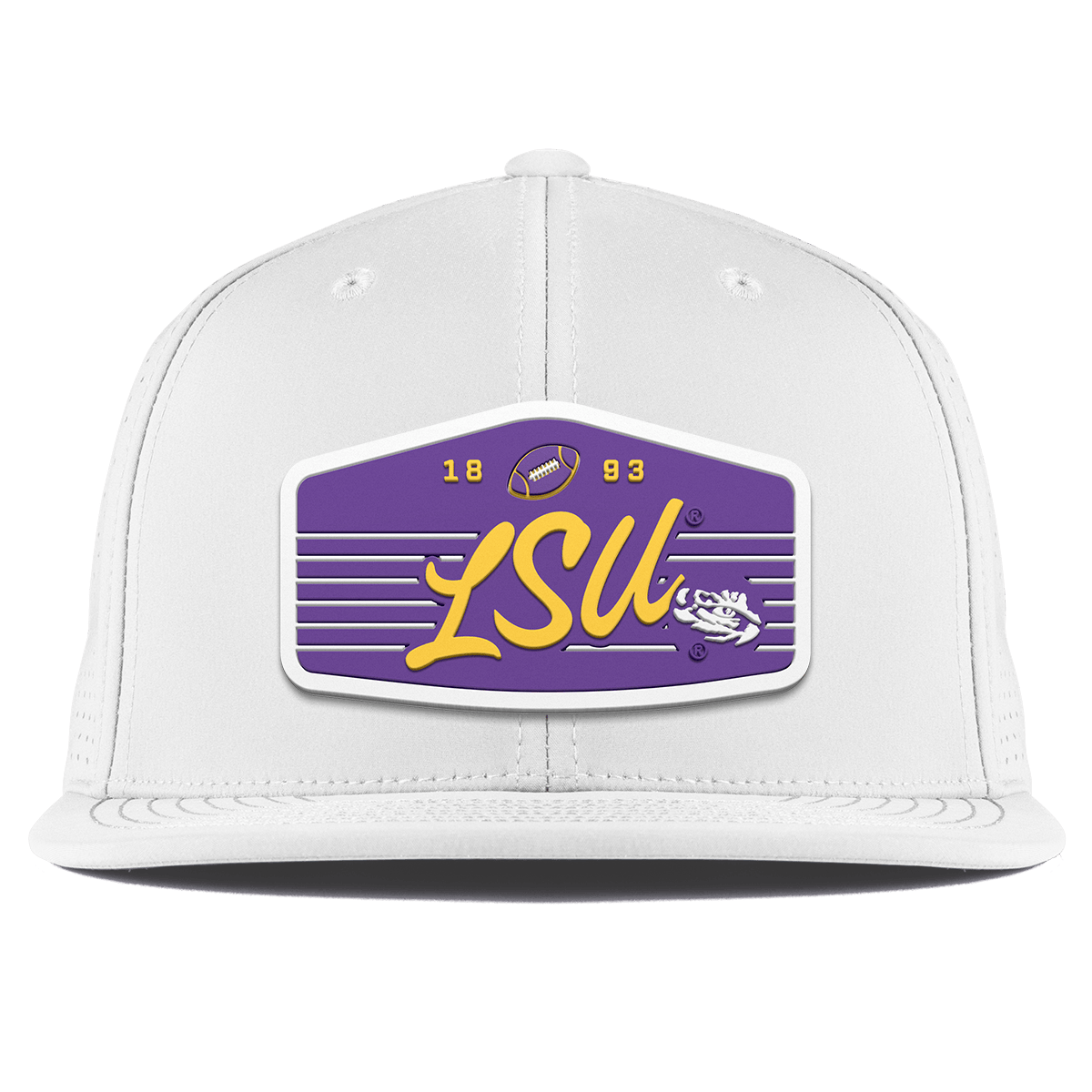Louisiana State University "Tigers Football" Flat Elite XGen™ White